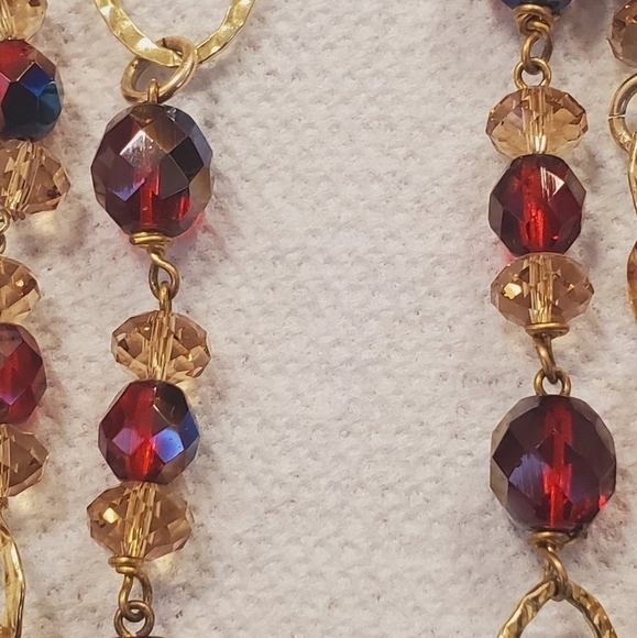 Long Double Layered Multigem Stone Necklace.  Very dressy 🌴 - Picture 6 of 8